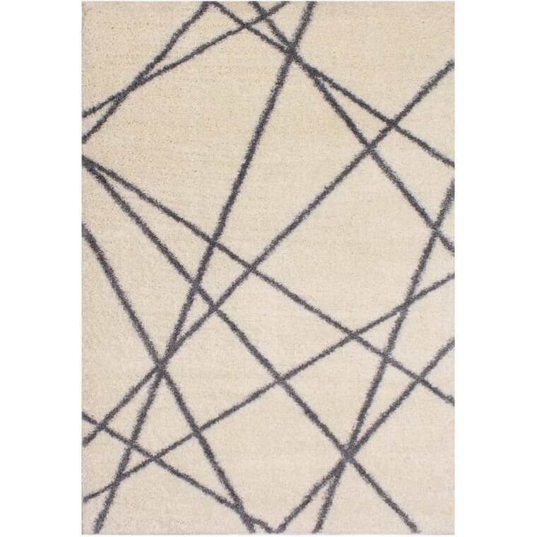 8' x 11' Fergus Area Rug - White with Grey Lines