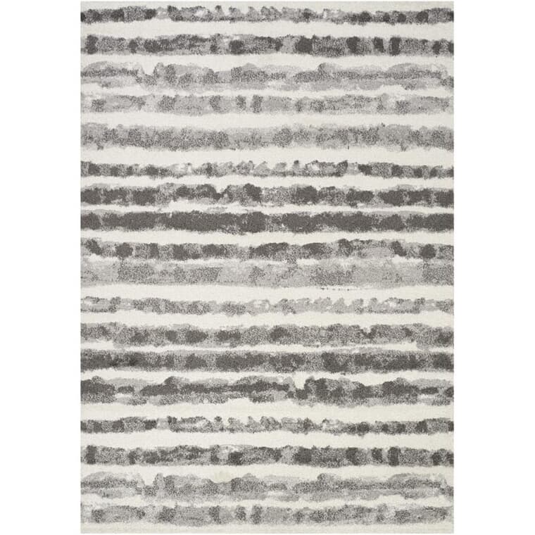 Carpette Focus, blanc avec rayures grises, 8 x 11 pi