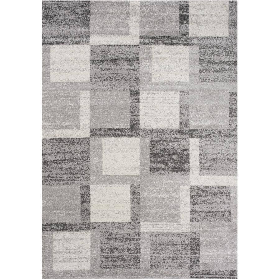 KALORA INTERIORS:5' x 8' Focus Area Rug - Grey & White Design