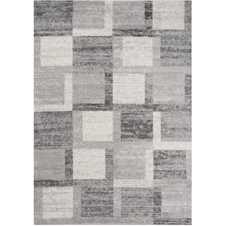 Carpette Focus, motifs gris et blanc, 5 x 8 pi