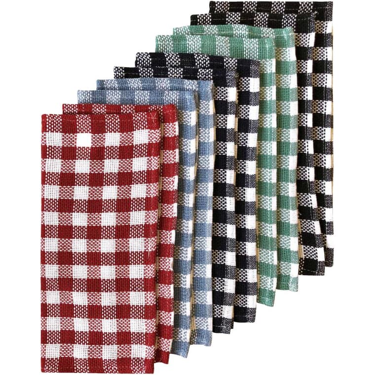 Cotton Dish Cloth - Assorted Colours, 14" x 14", 10 Pack