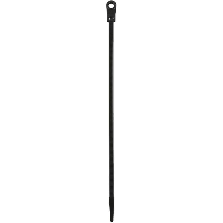 50 Pack 8" Black Cold Weather Cable Ties with Mounting Hole