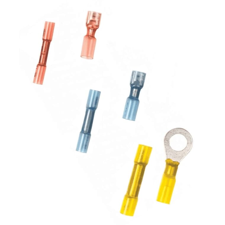 25 Pack Heat Shrink Terminals, Assorted Styles