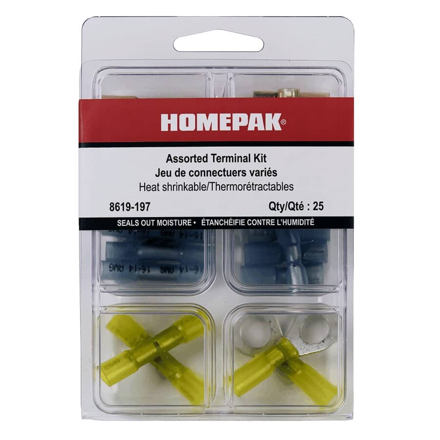 HOME PAK 25 Pack Heat Shrink Terminals, Assorted Styles | Home Hardware