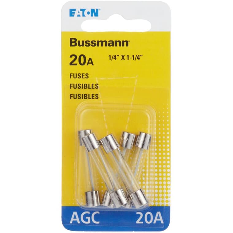 Fact Acting AGC 20 Amp Glass Fuses - 5 Pack