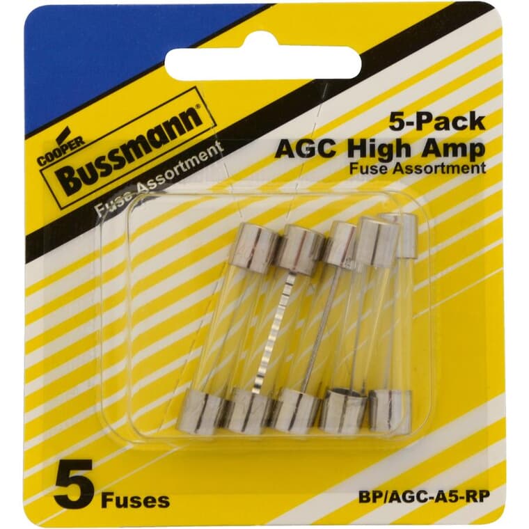 AGC High Amp Glass Fuse Assortment - 5 Pack