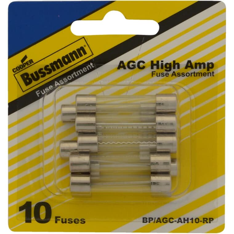 AGC High Amp Glass Fuse Assortment - 10 Pack