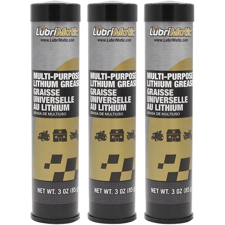Multi-Purpose Lithium Grease Cartridges - 3 oz, 3 Pack