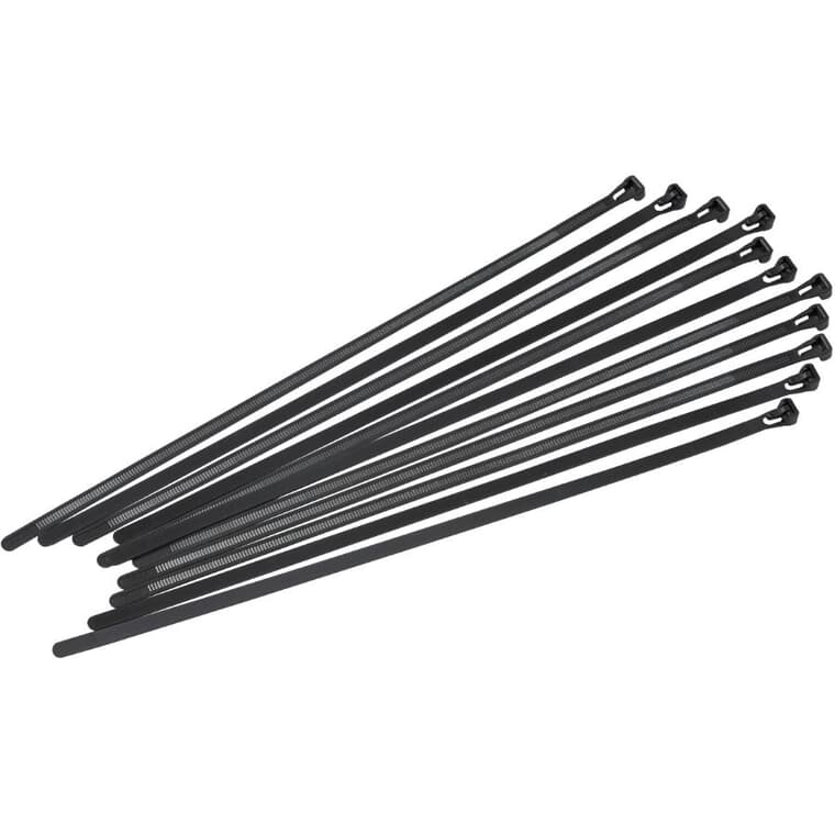12 Pack Black Reusable Quick Release 370mm Cable Ties