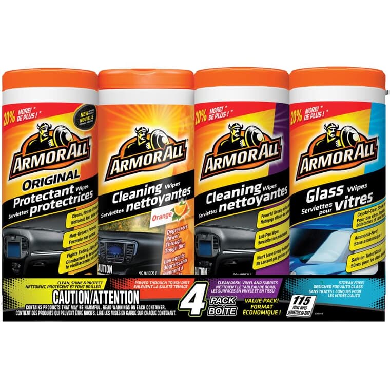 4 Piece Value Pack Cleaning Car Wipes