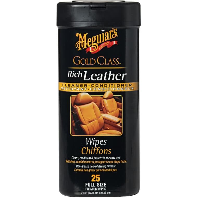 25 Pack Gold Class Leather Wipes