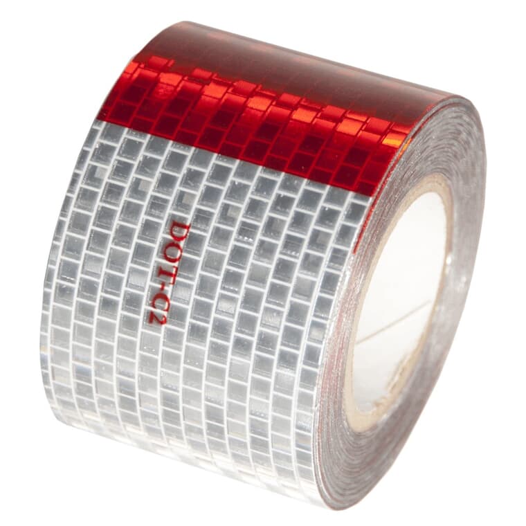 Red & Silver Reflective Tape - 2" x 25'