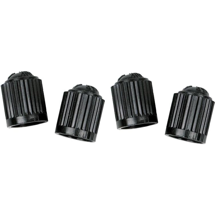 Tire Valve Caps - Black, 4 Pack