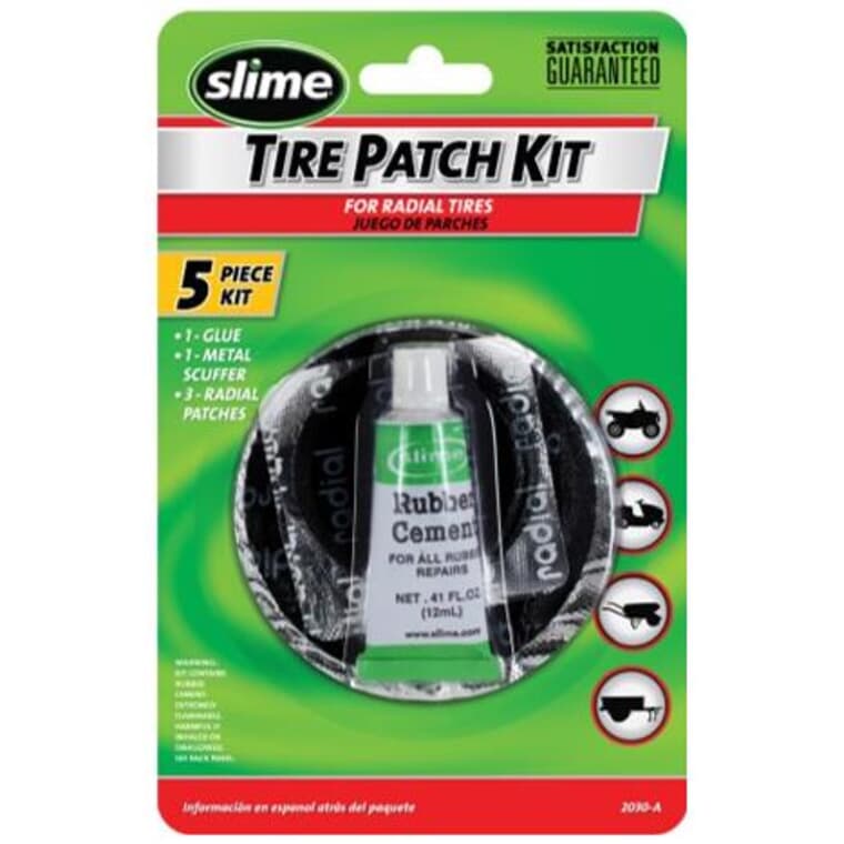 Tube Patch Kit with Rubber Cement for Radial Tires - 5 Piece