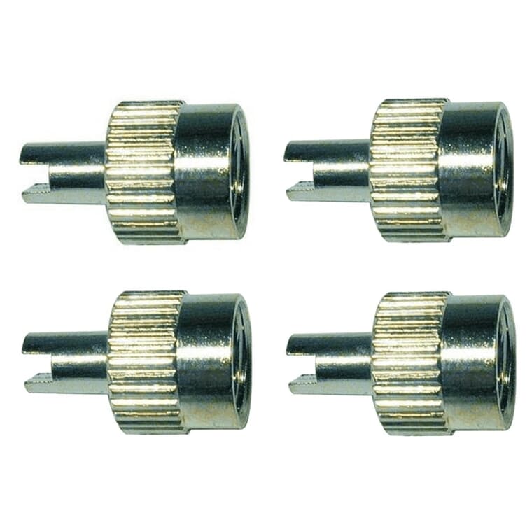 Tire Valve Caps - Nickle Plated, 4 Pack