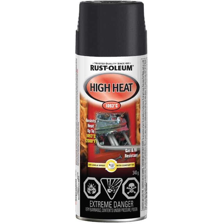 Flat Black High Heat Spray Paint - 340 g