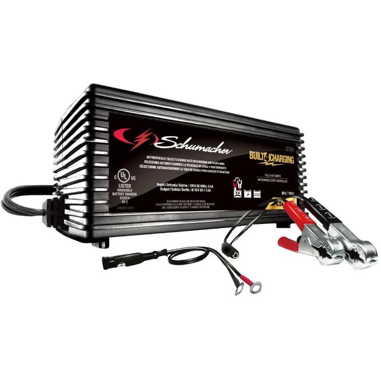 1.5 Amp 6/12V Fully Automatic Battery Charger & Maintainer