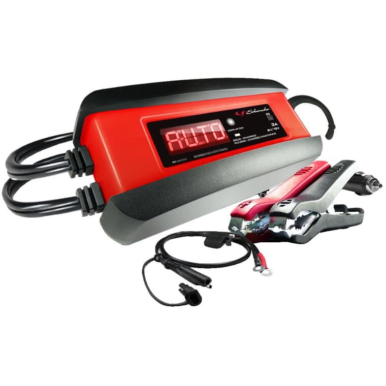 3 Amp 6/12V Automatic Battery Charger & Maintainer