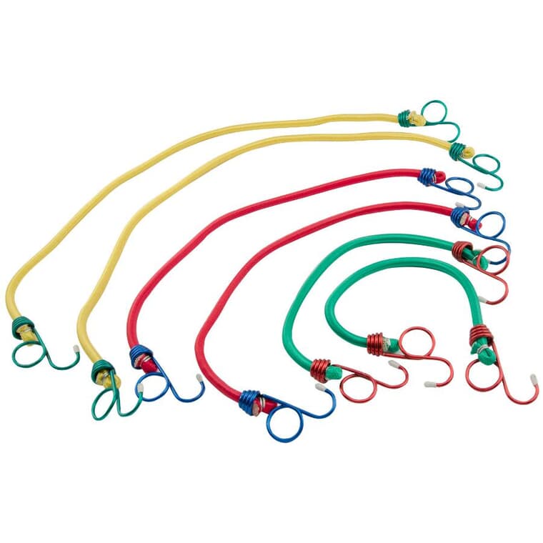 Paquet de 6 cordes élastiques Power Pull, dimensions et couleurs variées