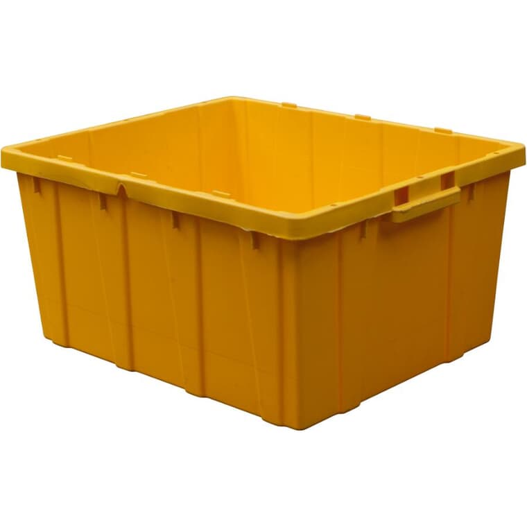 Boîte de rangement jaune robuste de 75 L, sans couvercle